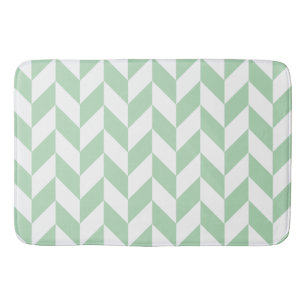Mint Grönt Herringbone Mönster Badrumsmatta
