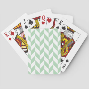 Mint Grönt Herringbone Mönster Casinokort