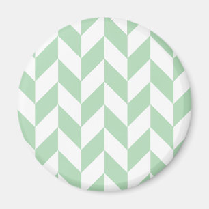 Mint Grönt Herringbone Mönster Magnet