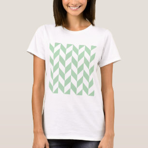 Mint Grönt Herringbone Mönster T-shirt