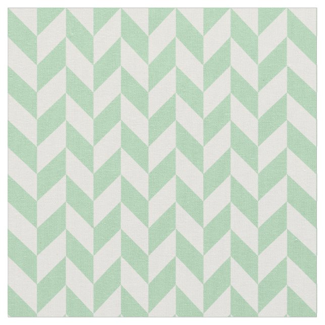 Mint Grönt Herringbone Mönster Tyg (Närbild)