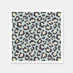 Mint grönt leopard print pappersservett