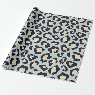 Mint grönt leopard print presentpapper