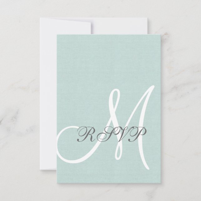 Mint Grönt Linen Rustic Bröllop OSA Card Kort (Framsida)