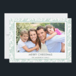 Mint Grönt Löv Mönster Simple God jul Julkort<br><div class="desc">Mint Grönt Löv Simple God jul Helgdag Photo Card. Bild och namn kan bytas ut mot detta enkla och elegant Pastel Greenery-julfotkort.</div>
