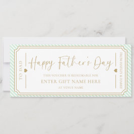 Mint Grönt Lycklig Fars dag Gift Voucher Card Inbjudningar