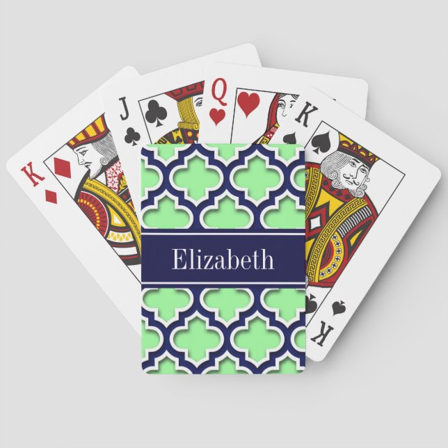 Mint Grönt, marockansk marockansk marockansk maroc Casinokort (Baksidan)