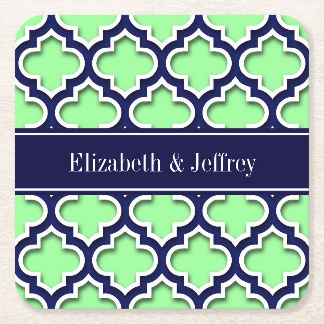 Mint Grönt, marockansk marockansk marockansk maroc Underlägg Papper Kvadrat (Framsidan)