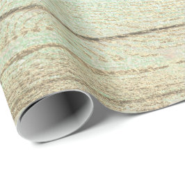 Mint Grönt Metallic Champaign Guld Wood Rustic Presentpapper
