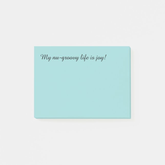 Mint grönt. Mitt nu-groovi-liv är en glädje! Post-it Block (Framsida)