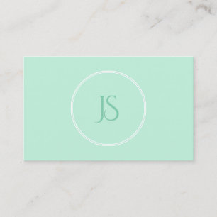 Mint-Grönt Modern Minimalistisk Monogram-Professio Visitkort