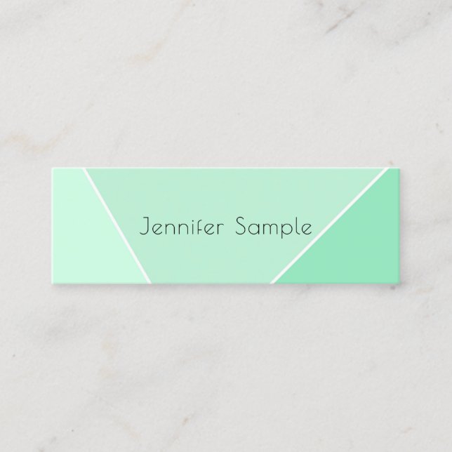 Mint Grönt Modern Simple Design Elegant Template Mini Visitkort (Framsida)