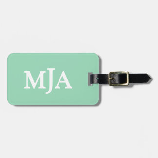 Mint Grönt Monogram 3 Modern för Initialer i brev Bagagebricka