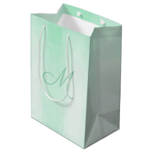 Mint Grönt Monogrammed Modern Template-Elegant