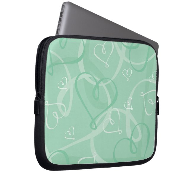 Mint grönt mönster laptop sleeve (Framsidan Höger)