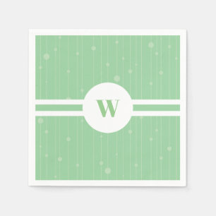 Mint grönt mönster monogram runt ram pappersservett