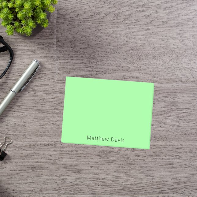 Mint grönt namn post-it block (Skapare uppladdad)