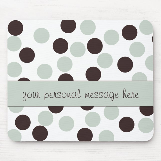 Mint Grönt och Brown Polka Dot Mouse Pad Musmatta (Framsidan)