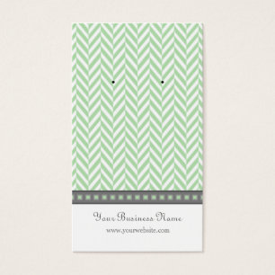 Mint Grönt och Grått Herringbone Earring Cards Visitkort