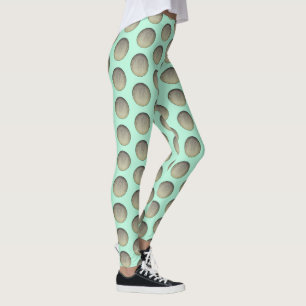 Mint Grönt och Grått Polka dots Mönster Leggings