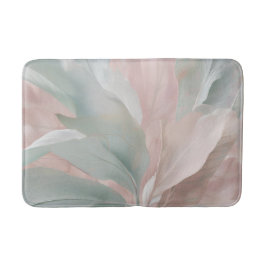 Mint Grönt och Rosa Botaniskt kusttryck Badrumsmatta