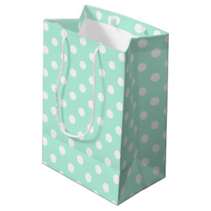 Mint-grönt och vit polka dots-presentsäck