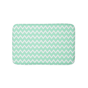 Mint Grönt och White Chevron Mönster Badrumsmatta