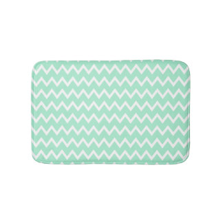 Mint Grönt och White Chevron Mönster Badrumsmatta