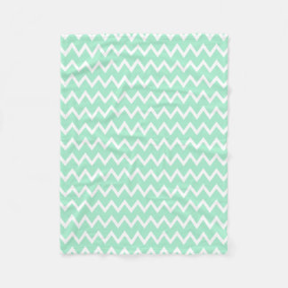 Mint Grönt och White Chevron Mönster Fleecefilt