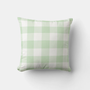 Mint Grönt och White Gingham Mönster Checkered Kudde