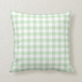 Mint Grönt och White Gingham Mönster Kudde