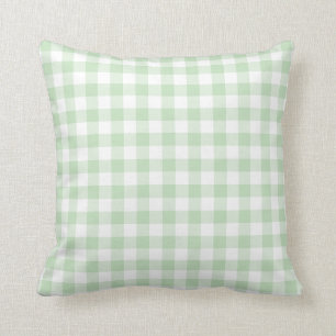 Mint Grönt och White Gingham Mönster Kudde