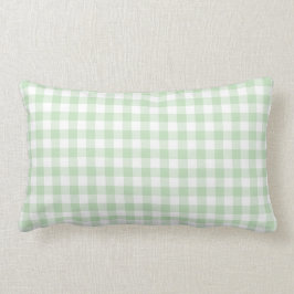 Mint Grönt och White Gingham Mönster Lumbarkudde