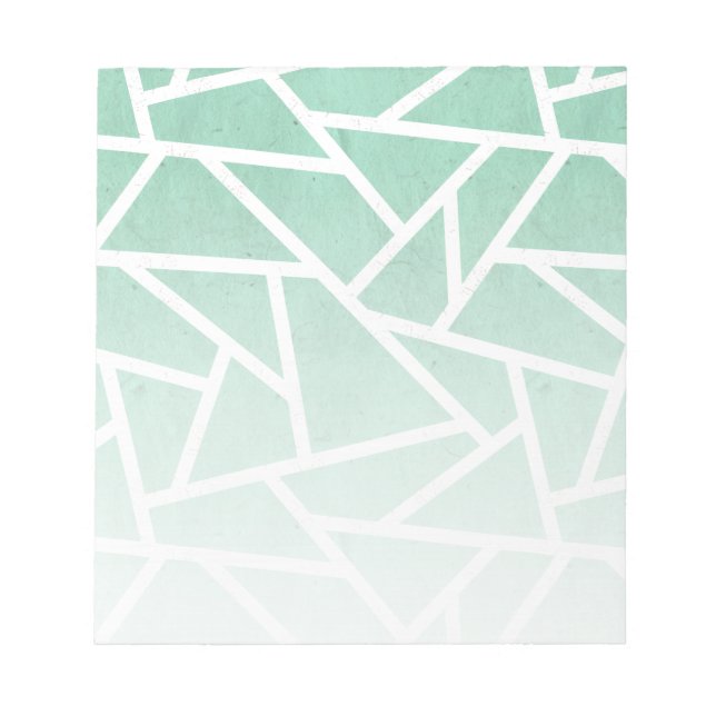 Mint grönt och white mosaic mönster anteckningsblock (Framsida)