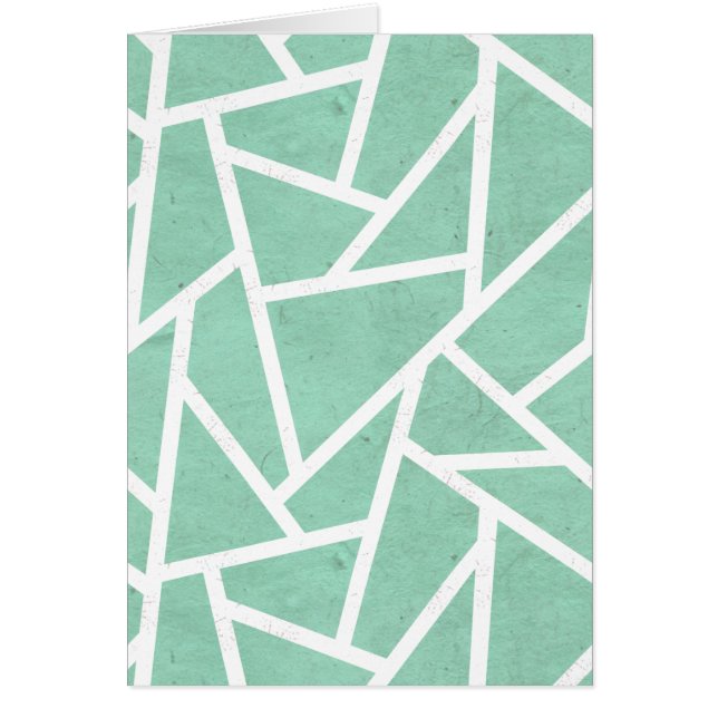 Mint grönt och white mosaic mönster hälsningskort (Framsidan)
