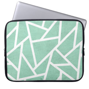 Mint grönt och white mosaic mönster laptop fodral