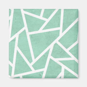 Mint grönt och white mosaic mönster magnet