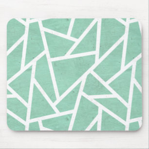 Mint grönt och white mosaic mönster musmatta