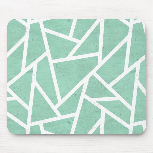 Mint grönt och white mosaic mönster musmatta (Framsidan)