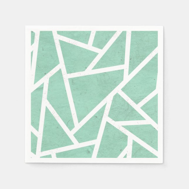 Mint grönt och white mosaic mönster pappersservett (Framsidan)