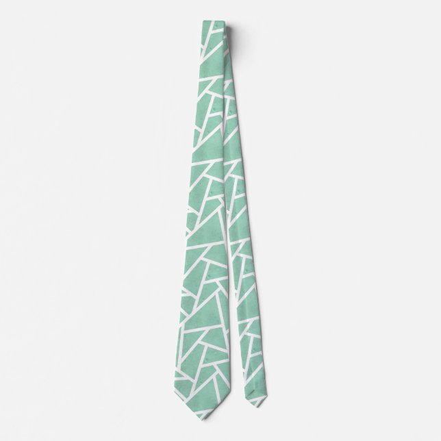 Mint grönt och white mosaic mönster slips (Framsida)