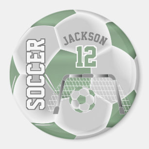 Mint Grönt och White Personalize - fotboll Magnet