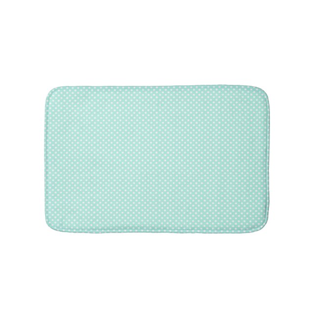 Mint Grönt och White Polka Dot Bath Mat Badrumsmatta (Framsidan)
