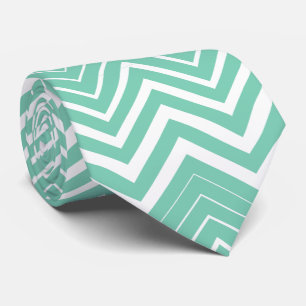 Mint-Grönt och White Zigzag Chevron Slips