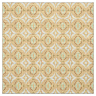 Mint Grönt Ochre Gult Brown Nouveau Deco Mönster Tyg