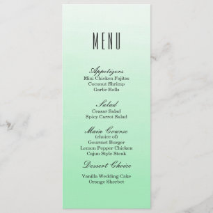 Mint Grönt Ombre Bröllop Midmeny Meny
