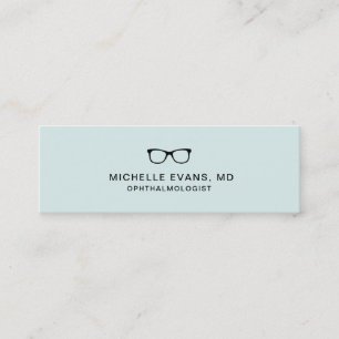 Mint Grönt Ophthalmolog Eyeglasses Logotyp Mini Visitkort