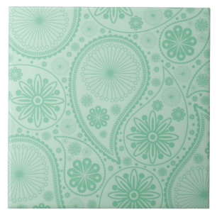 Mint grönt paisley mönster kakelplatta