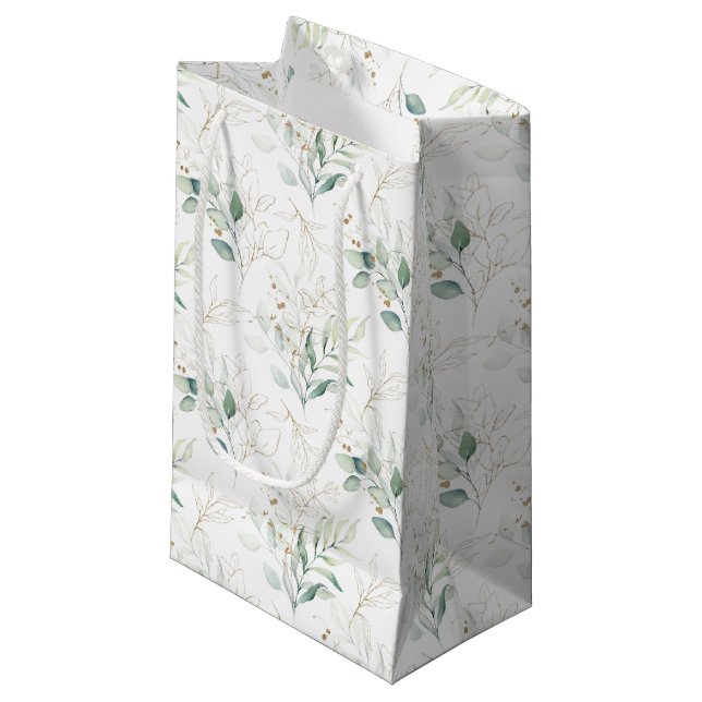 Mint Grönt Pastel Blommigt Greenery Mönster (Framsidan Vinklad)