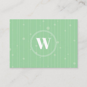 Mint grönt pastel färg modern monogramdesign visitkort